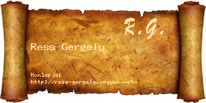 Ress Gergely névjegykártya