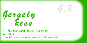 gergely ress business card